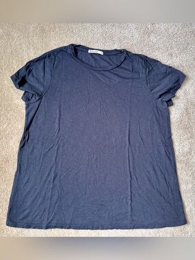 Marine Layer Black Crewneck Swing Tee - Women's Casual Short Sleeve